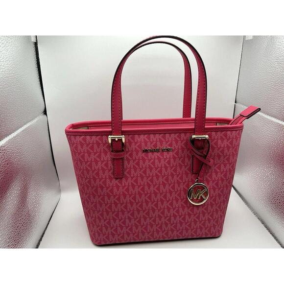 Michael Kors Jet Set Travel Extra-Small Logo Top-Zip Tote Bag